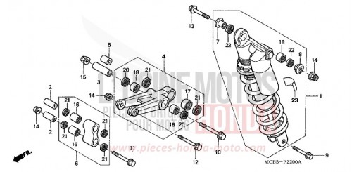 COUSSIN ARRIERE XL650V4 de 2004